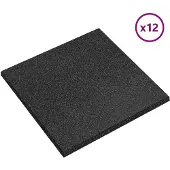 vidaXL Valbescherming Tegels 12 st Zwart 50 x 50 cm Rubber