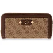 GUESS portemonnee Lindsey SLG Zip Around Wallet Latte Logo bruine