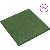 vidaXL Valbescherming Tegels 12 st Groen 50 x 50 cm Rubber