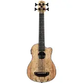 Kala U-Bass Spalted Maple Fretted bas ukelele met gigbag