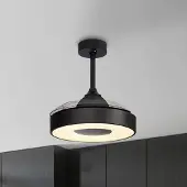 Mantra-Iluminacion Coin Mini LED plafondventilator zwart DC stil CCT - Mantra , Coin Mini, dimbare, Zwart, Woonkamer, Kunststof, Modern