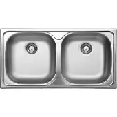 Deante - RVS spoelbak XYLO, 2-delig, 78x43,5 cm, satijn afwerking
