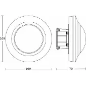 Steinel IR4360 COM1 aanwezigheid inbouw wit 8m PD IR 4360-8, wit / opaal, Hal, Kunststof