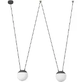 Faro 28210-2L, grijs, polycarbonaat (PC), hout, IP20, klasse I, 2 lampen, fitting E27