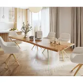 DELIFE Eettafel Edge 280x100 XL acacia natuur glas Live-Edge