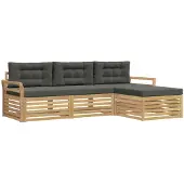 Syfax Buiten bankenset 4 pcs Wit en antracietkleurig