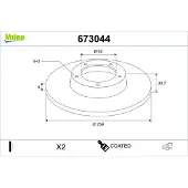 Valeo 673044 Remschijf