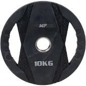 Muscle Power Olympische Halterschijf met Handgrepen - Rubber - 10 kg