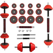 HMS Verstelbare Halter en Dumbbell Set - Rood - 20 kg