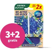 Ambi Pur 3+2 Gratis: Toiletblok Blue Blossom 2 Stuks