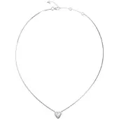 GUESS halsketting Beloved 16-18" Crystal Heart Necklace Rhodium zilverkleurig