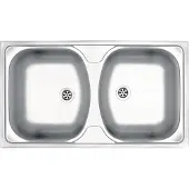 Deante - RVS spoelbak TECHNO, 2-delig, 79x44 cm, met afwerking