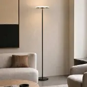 LUCANDE Vloerlampe , Raymond, dimbare, Zwart, Woonkamer, Metaal, Modern