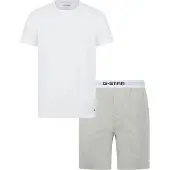 G-Star Pyjama kort 'Slate' grijs gemêleerd / zwart / wit