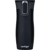 CONTIGO West Loop Autoseal Reismok, Roestvrij Staal Thermosfles, Lekvrije Tumbler, 470 ml, Zwart