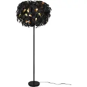TRIO Standaarlamp LEAVY met lampenkap, zwart en goud