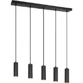 TRIO SOKA - Hanglamp - Zwart mat - excl. 5x GU10 5 W - Plafondbevestiging - In hoogte verstelbaar