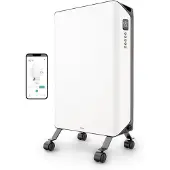 Duux Edge Oil Oliegevulde Radiator 1500 W – Slim Verwarmen met Ventilator – Wit – 46 x 32 x 71 cm