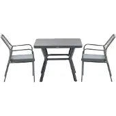 Garden Impressions Ross tuinset 3-delig mosgroen - Mina tuintafel 90x90 cm