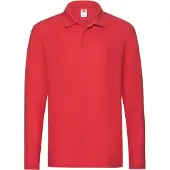 Fruit Of The Loom Heren Premium poloshirt met lange mouwen (Rood)