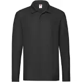 Fruit Of The Loom Heren Premium poloshirt met lange mouwen (Zwart)