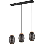 Reality BIDAR - Hanglamp - Zwart-goud - excl. 3x E27 4 W - Voetschakelaar - Zwenkbaar