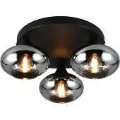 Valotorni Plafondlamp Divina zwart met smoke glas