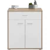CARO-Möbel Ladekast in eiken Sonoma/wit met lade en deuren