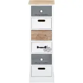 CARO-Möbel Commode AVIANO met 6 lades in wit