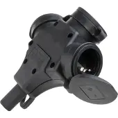 Kopp Spatwaterdicht Stopcontact Horizontaal Geaard Lateraal 3-polig Zwart Ip44