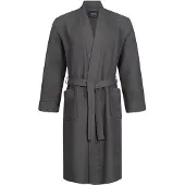 Morgenstern badjas Luca wafelstof Kimono 120cm Antraciet S