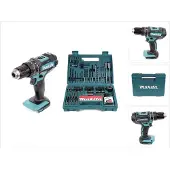 Makita DHP 482 Z accu klopboormachine 18V 62Nm solo + bits & boren set 100 stuks