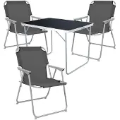 Mojawo 4-delige camping set: tuintafel + 3 campingstoelen, inklapbaar
