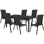 Mojawo Tuinset, 7-delig, 180x90 cm, aluminium / niet-hout