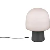 TRIO Paddenstoel Tafellamp Steen Zwart Met Taupe Glas