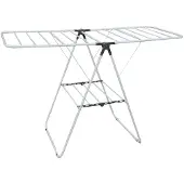 MSV Opvouwbaar Droogrek - Ruimtebesparend Wasrek - Inklapbaar Droogstandaard - 61x96x144cm - RVS - Wit