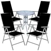 Mojawo Bistro set, 5-delig, zilvergrijs / zwart