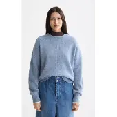 Scotch & Soda Fuzzy Crew Neck Pullover Faded Denim Melange Size: S | Sweaters Outlet | Dames | Blauw