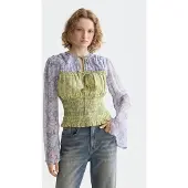 Scotch & Soda Smocked Waist Top Dancer Lavender Maat: 36 | Longsleeves Outlet | Dames