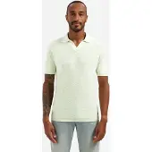 No-excess Pullover short sleeve v-polo slub seagreen
