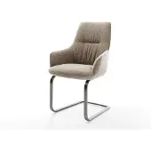 DELIFE Sledemodel Zelia-Flex met armleuning bouclé mud sledemodel vlak grafiet pocketveer kern