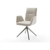 DELIFE Draaistoel Vinja-Flex geweven stof beige kruisframe breed grafiet 360° draaibaar rocker-functie