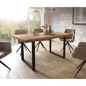 DELIFE Eettafel Edge 160x90 XL acacia natuur skid zwart Live-Edge