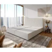 DELIFE Boxspringframe Dream-Well Bouclé Crème-Wit 200x200 cm