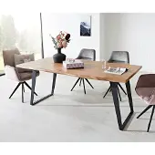 DELIFE Eettafel Edge 180x90 XL acacia natuur metaal schuin Live-Edge