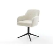 DELIFE Draaistoel Greg-Flex teddy beige kruispoot zwart 360° draaibaar rocker-functie pocketveer kern