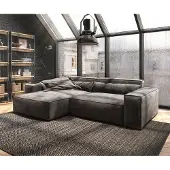 DELIFE Hoekbank Sirpio XL 270x175 cm Microvezel Khaki Bruin Recamiere Variabele biesnaad