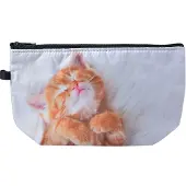 Juleeze Toilettas Dames 22x13x18 cm Grijs Polyester Kat