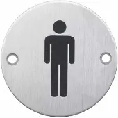 HDD pro Pictogram Man Rond Inox Plus