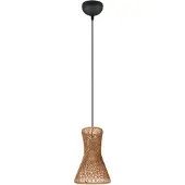 REALITY IMPORT Design hanglamp Bijou zwart met rotan Ø20cm
